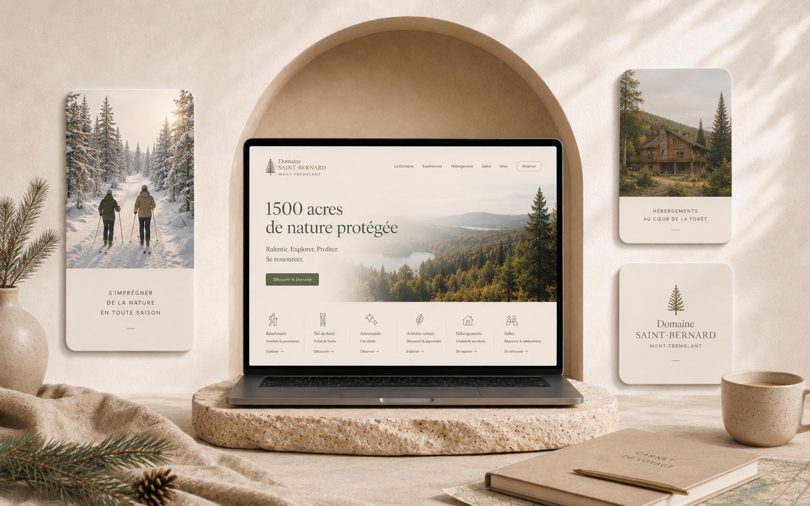 Visuel du Domaine Saint-Bernard pour une expérience réelle de refonte éditoriale de site web tourisme et nature